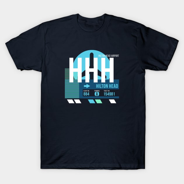 Hilton Head (HHH) Airport // Sunset Baggage Tag T-Shirt by Now Boarding